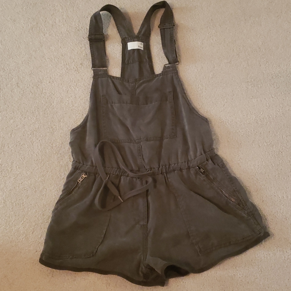 Aritzia Olive Green Utility Romper Jumpsuit